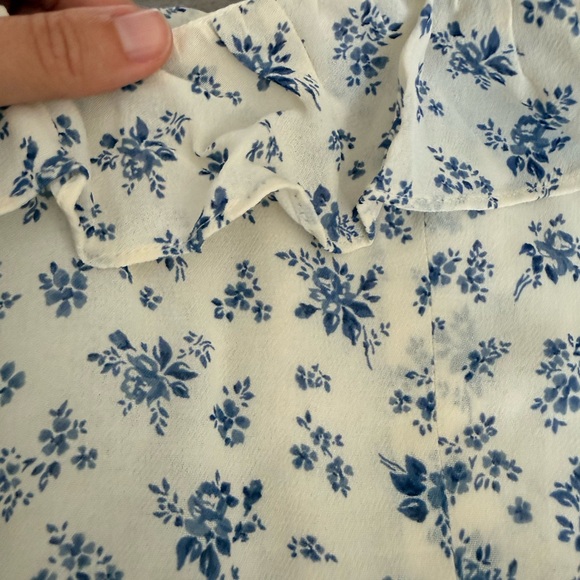 Reformation Paris Floral Blue Mini Dress Gracie - Picture 4 of 6